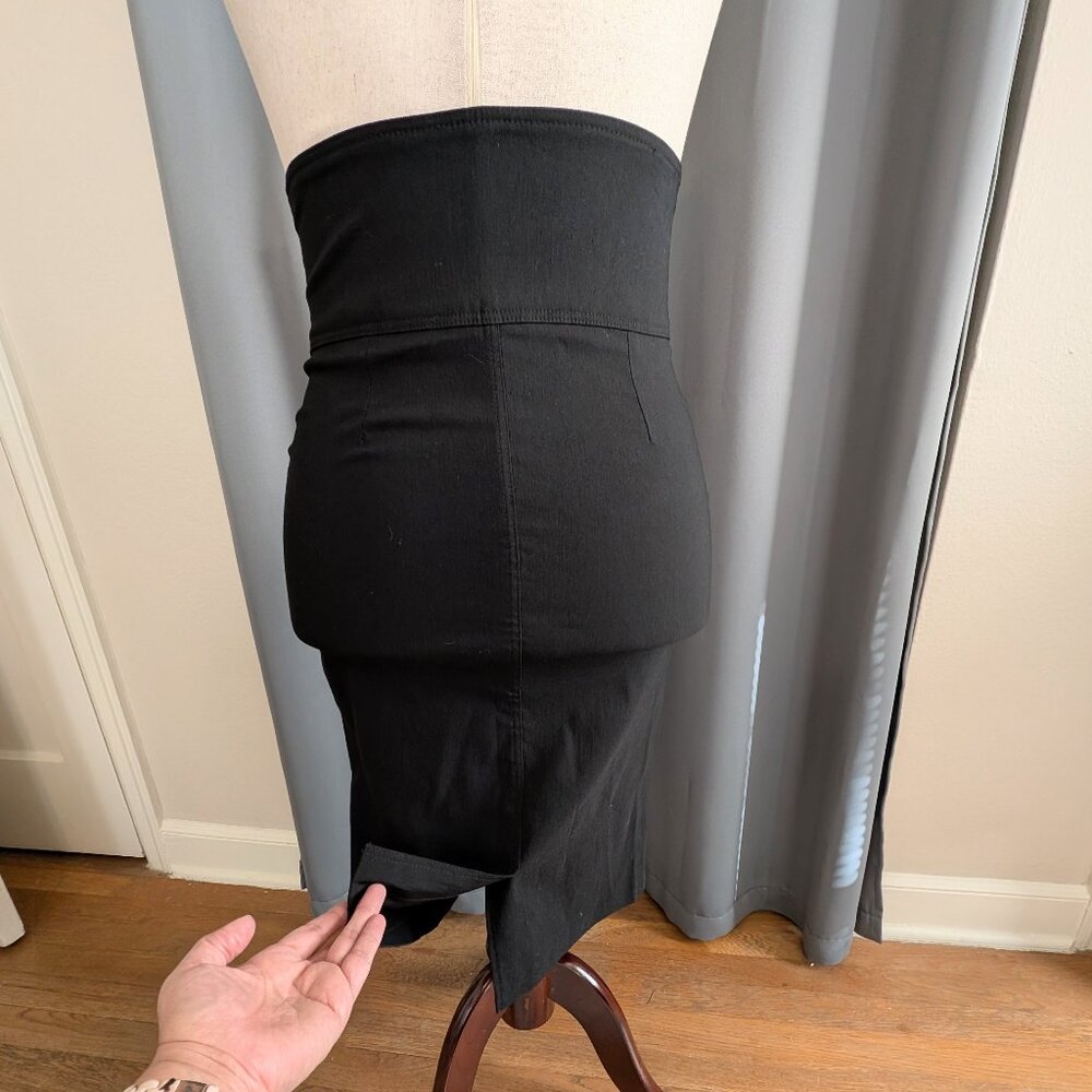 black high waisted sailor nautical pin-up pencil/wiggle skirt LARGE, EUC - Picture 9 of 10
